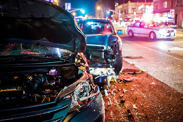 Car Crash with police in background